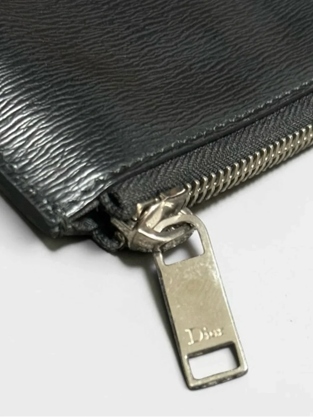 Dior Homme Black Calfskin Bee Pouch Clutch Document Case